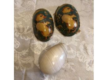 Antique Victorian Easter Egg With Marble Egg - Made In Germany