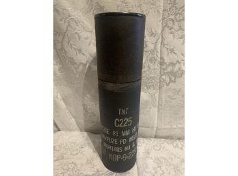 Canister Once Held A U.S. Military 81mm Mortar Shell