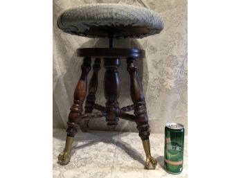 Antique Claw Footed Adjustable Height Stool
