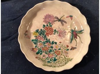 2 Antique Chinese Or Japanese Porcelain Items. Shallow Bowl, And Sake Cup