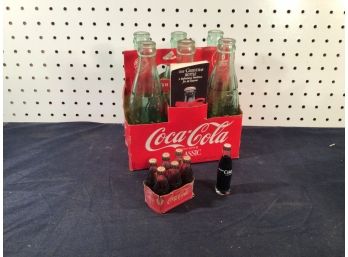 Small Lot Of Commemorative Coca-Cola Bottles 6 Pack - Original W/ The Cool Mini Bottles