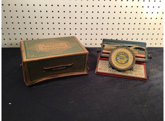 Vintage Simplex Portable Typewriter With Box, Great Condition And Functioning