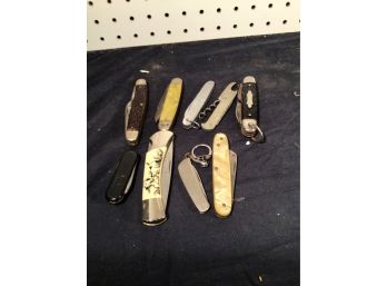 Lot Of 9 Misc Pocket Knives, Vintage, Collectible, Various Makers