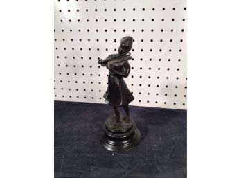 Bronze Statue Of Girl Playing Violin
