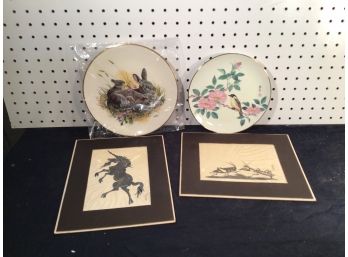 Great Condition Lot Of Collectors Plates And Cutout Art