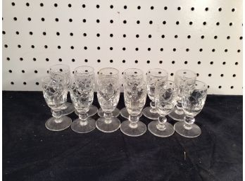 Lot Of 12 Tall Shot Glasses. Great Condition With No Chips Or Cracks