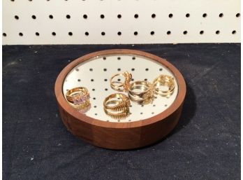 Small Lot Of Rings With Mirror Base