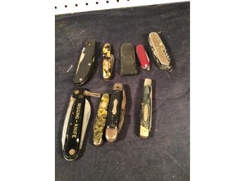 Lot Of 9 Misc Pocket Knives, Various Makers, All Vintage, Collectible