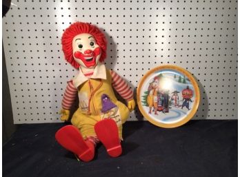 McDonalds Promotional Plate And Toy Ronald Mcdonald