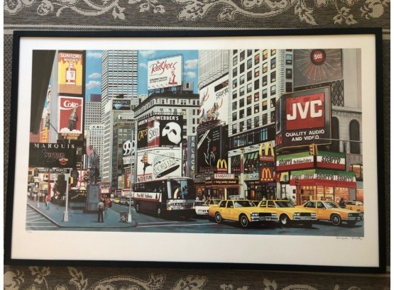 KEN KEELEY TIMES SQUARE 'DAY' LE 231-325 HAND SIGNED WELL FRAMED