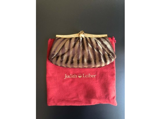 Judith Leiber Fabric Swarovski Crystals Evening Cluch Shoulder Bag