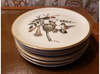 STACK OF VINTAGE BIRD DISHES