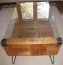 Rustic Wood And Glass Coffee Table