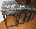 Vintage Asian Black Lacquer Nesting Tables