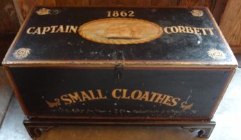 1862 Captain Corbett 'Small Cloathes' Trunk And Stand