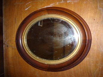 Oval Mirror With Wood Frame