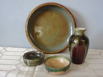 Bundle Of Artisan And Handmade Glazed Stoneware Pottery