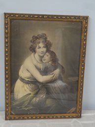 Antique Mother And Child Hand-Colored Portrait