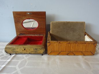 Vintage Pair Of Rustique Boxes