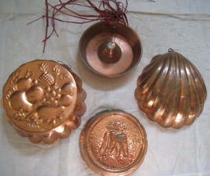 Allotment Of Large Vintage Copper Molds
