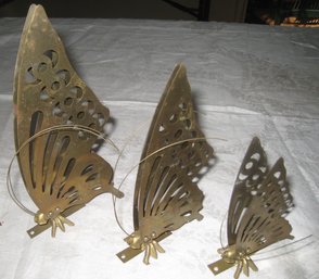 Brass Butterflies Set Of Three