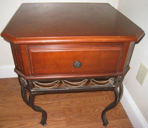 Wrought Iron And Wood Night Stand