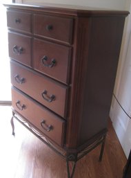 Chest Of Drawers  On Wrought Iron Legs