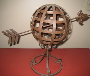 Sphere And Arrow Metal Sculpture