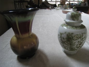 Hand Thrown Vase & Asian Jar