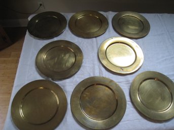 Set Of Eight Brass Chargers