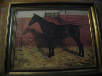 Hackney Horse  Oil On Canvas By Bain Gerrard 1900