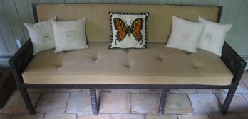 Brown Rattan Couch #1