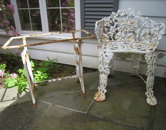 Wrought Iron Garden Chair And Table