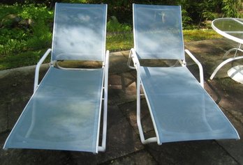 Aluminum Lounge Chairs Set Of Two Lot 2