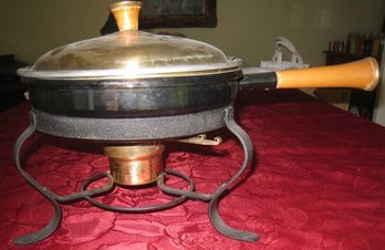 Wrought Iron And Brass Chaffing Dish Set