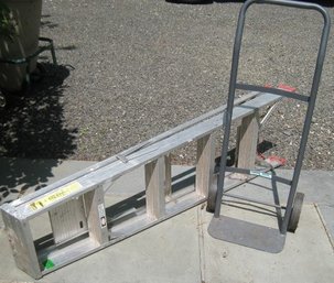 Aluminum 6 Ft Ladder And Hand Truck