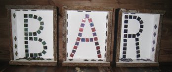 Rustic Bar 3 D Sign With Mosaic Print