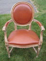 French Provincial Chair In Deep Terra Cotta Orange