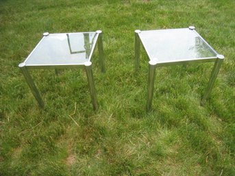Metal And Glass Side Tables