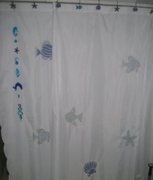 Fish Motif Shower Curtain