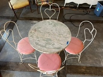 -Vintage Ice Cream Parlor Table & Chair Set