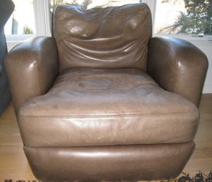 Berman Rosetti Leather Swivel Chair #2