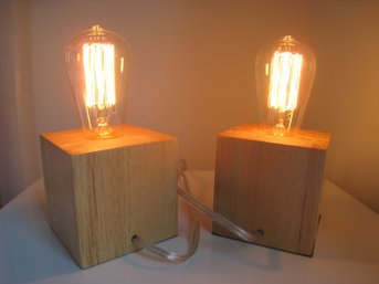 Pair Of Edison Bulbs Table Lamps