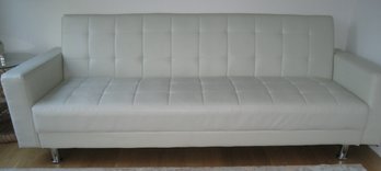 White Leather Sleeper Couch
