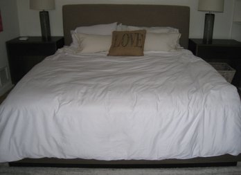 Large Kingsize Bed With Fabric Headboard