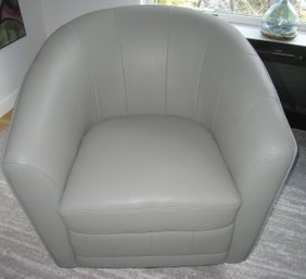 Grey Leather Swivel Chair #2
