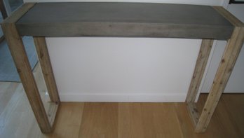 Concrete Pour Slab Table On Wooden Legs