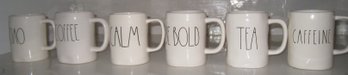Rae Dunn Artisan Collection Set Of 6 Conversation Mugs Lot #1