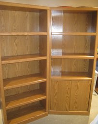 Pair Of Oak Veneer Bookshelves