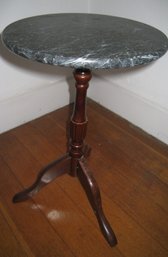 Small Marble Top Accent Table/plant Stand
